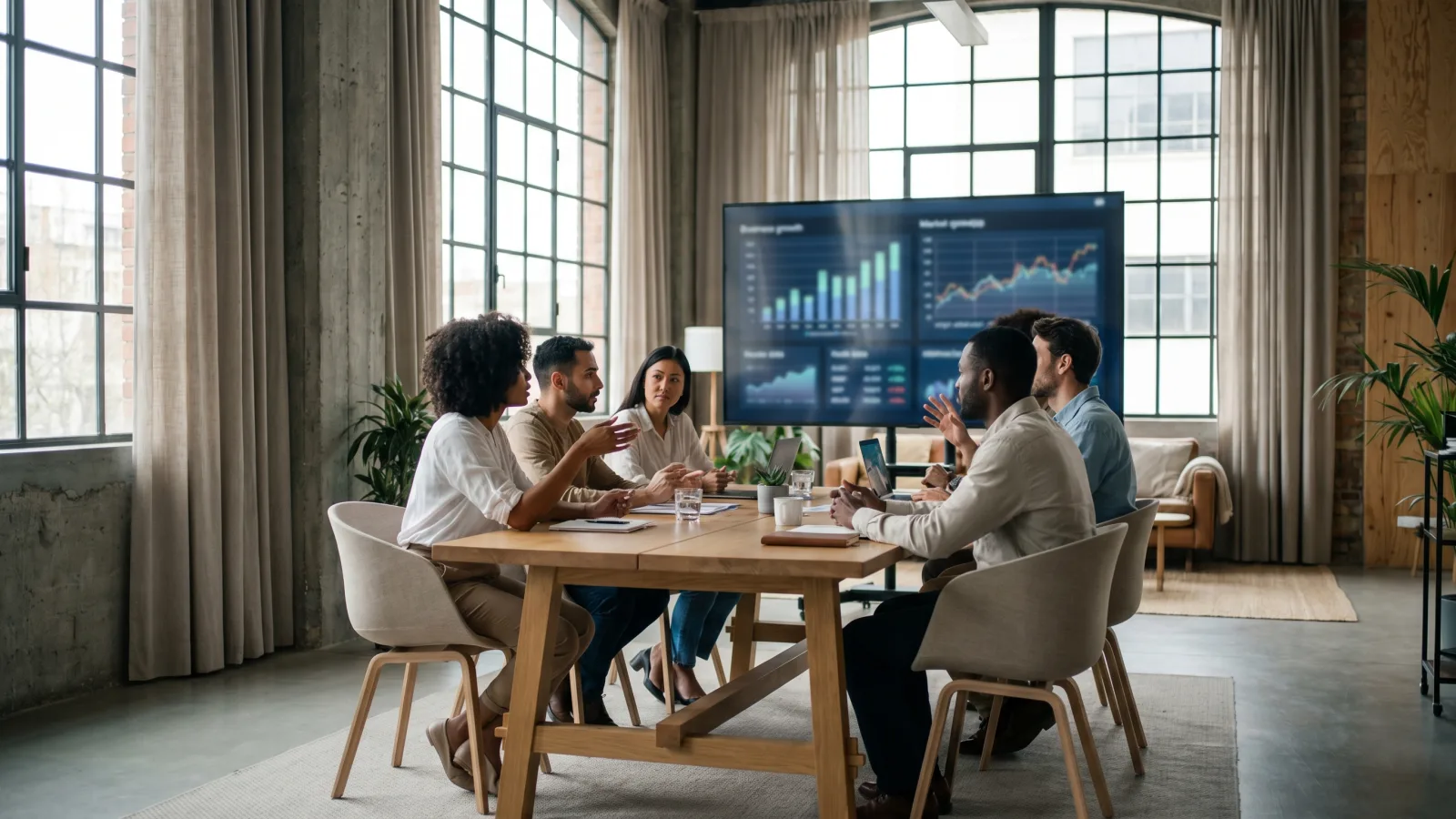 Équipe d'entrepreneurs travaillant sur la stratégie du business plan